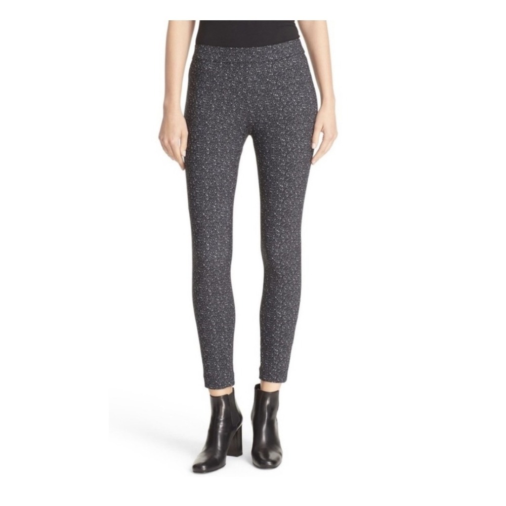 Theory Pants Womens Small Black White ADEELLE K‎ Tweed Twill Ankle Leggings